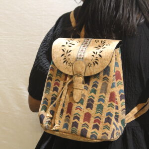 BohoBloom Convertible Bag – Beige Base with Multicolor Chevron Pattern
